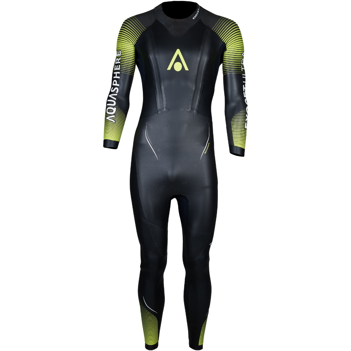 2025 Aquasphere Mens Exocet Ultra Open Water Swim Wetsuit WS0230173 - Black / Hot Lime